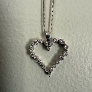 Elegant Silver Heart Pendant Necklace